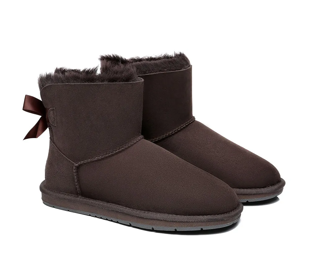 Single Back Bow Women Mini Ugg Boots