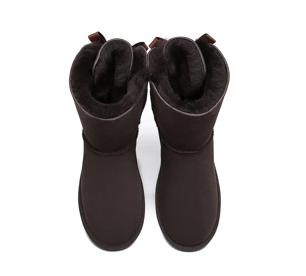 Single Back Bow Women Mini Ugg Boots