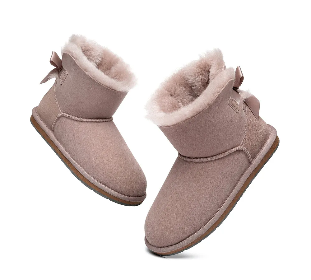 Single Back Bow Women Mini Ugg Boots