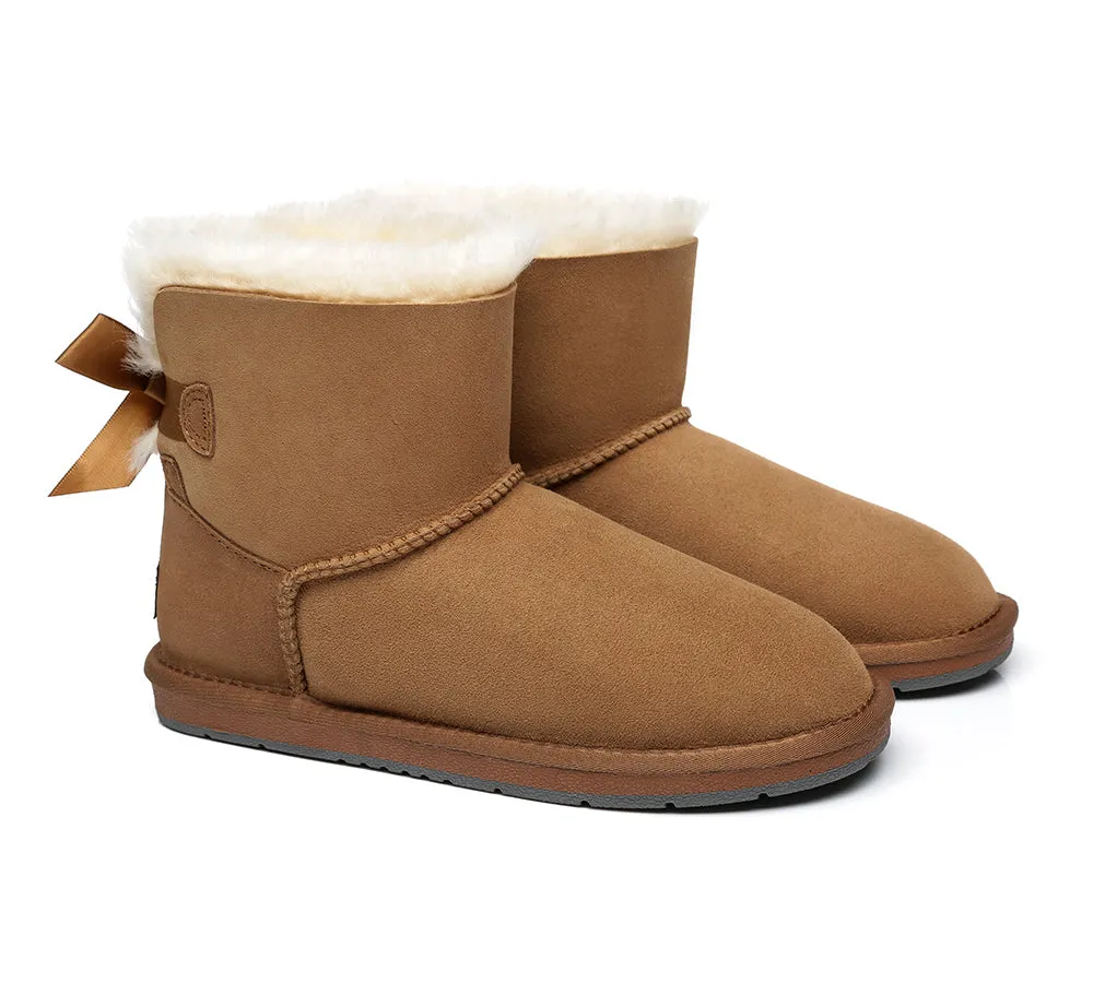 Single Back Bow Women Mini Ugg Boots