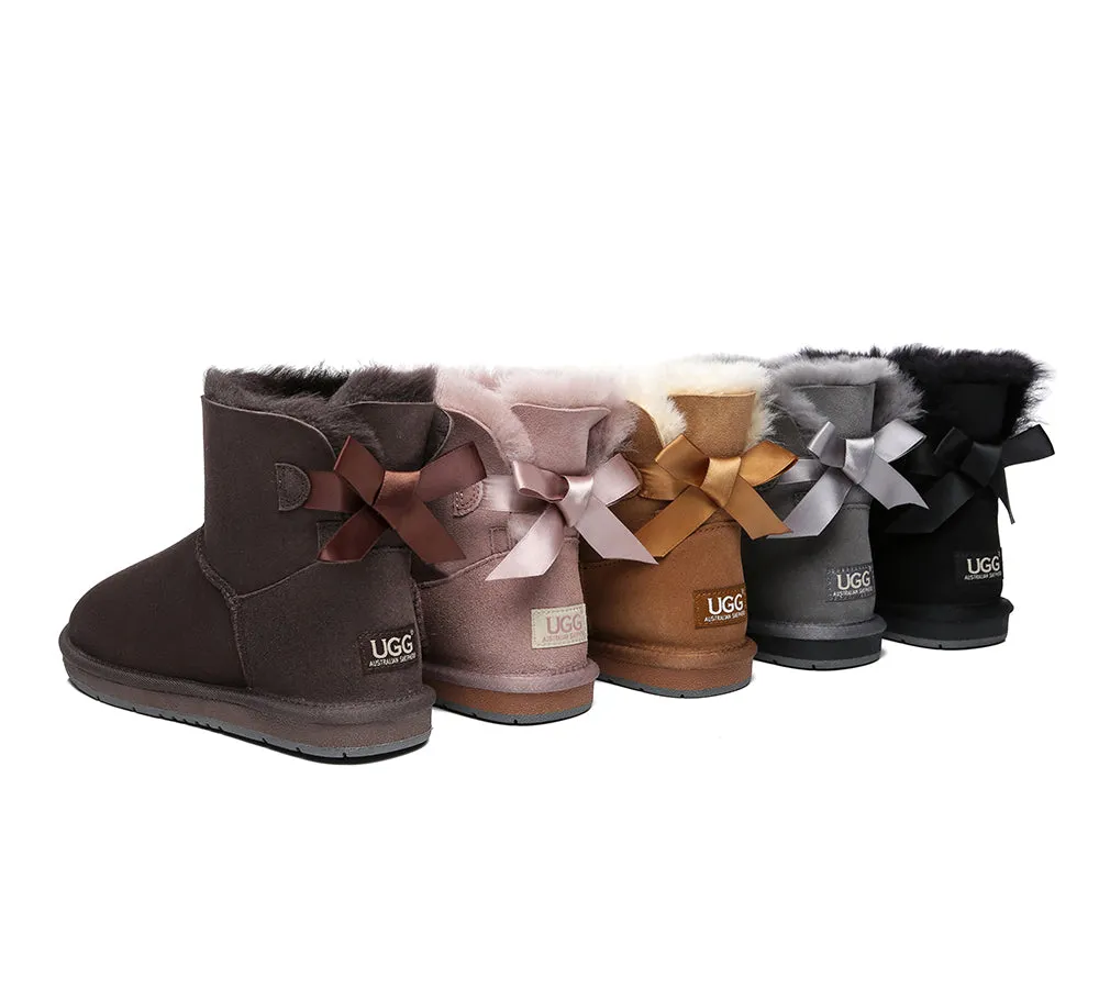 Single Back Bow Women Mini Ugg Boots