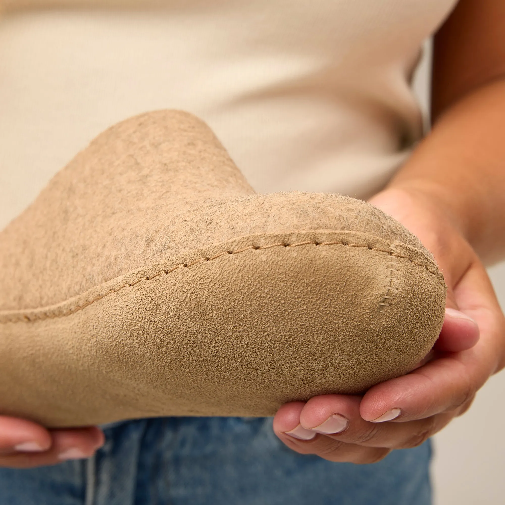 Slip-on with leather sole - Sand