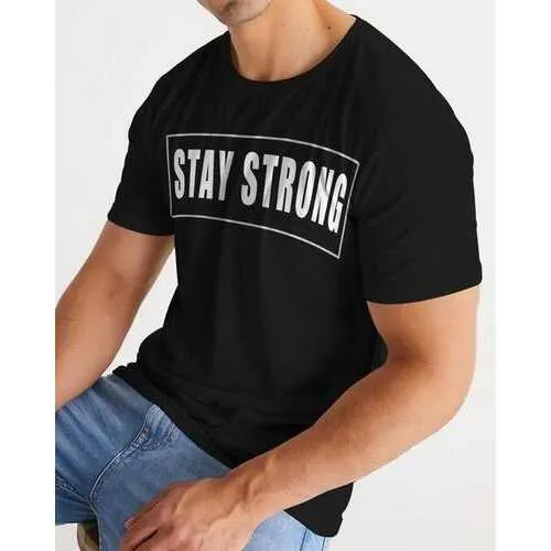 Stay Strong Mens Black T-Shirt