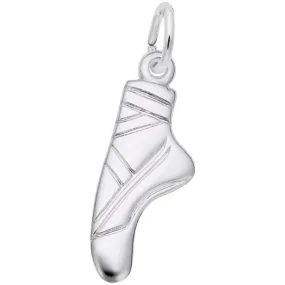 Sterling Silver Flat Ballet Slipper Charm