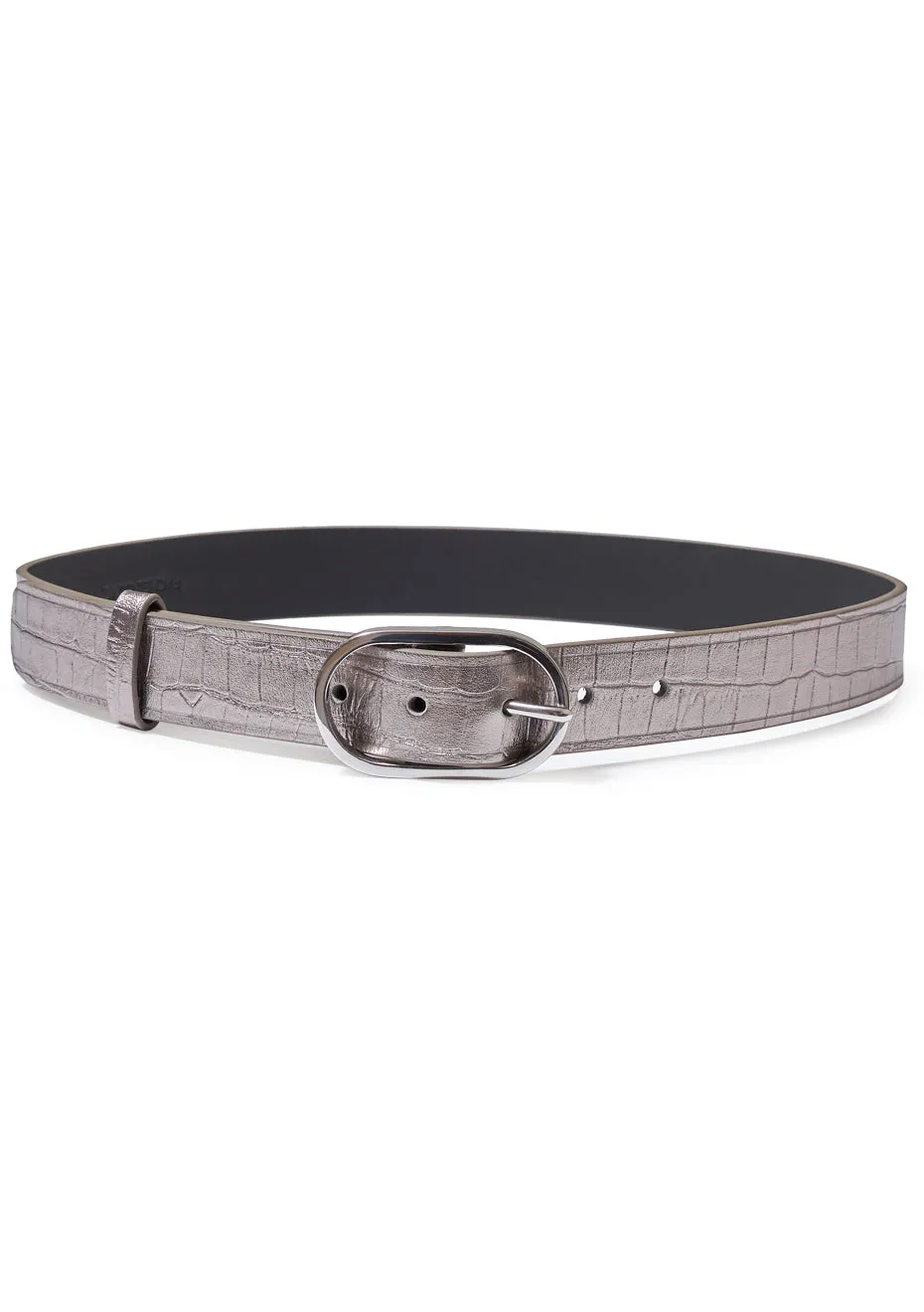 Thick Cliff Croc Belt Pewter