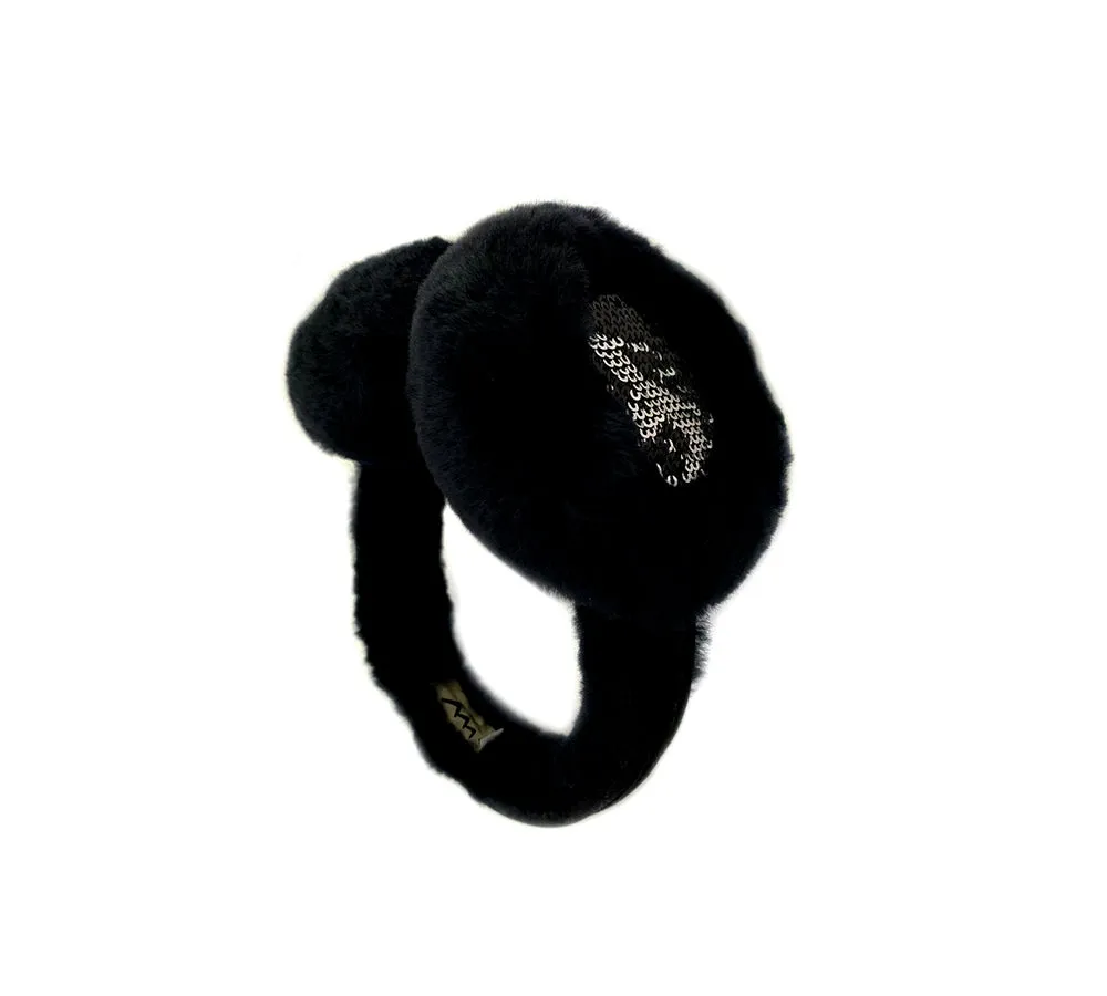 UGG Earmuff Women Sheepskin Wool Suede Winter Earmuff Carol