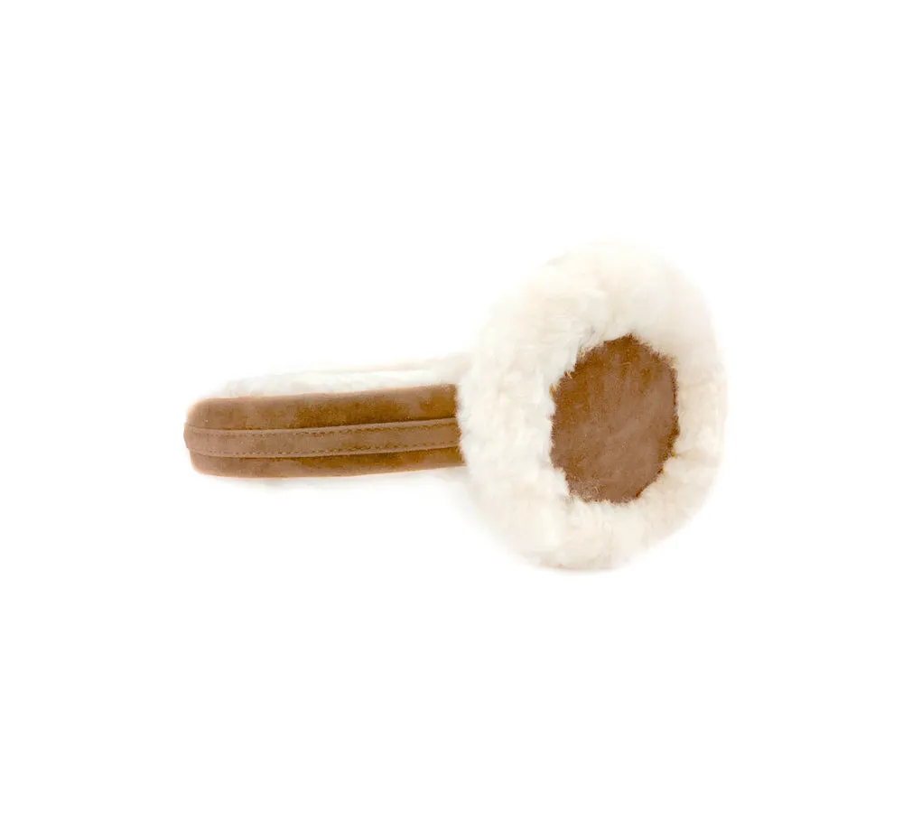 UGG Earmuff Women Sheepskin Wool Suede Winter Earmuff Carol