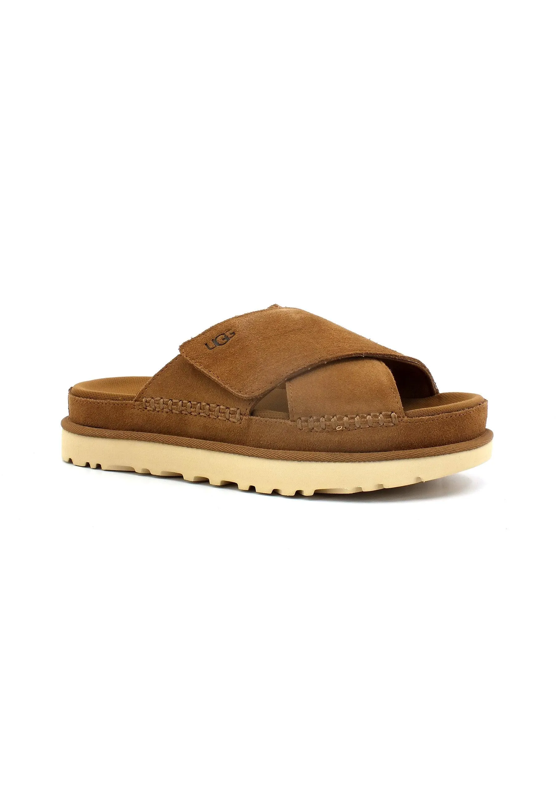 UGG Goldenstar Cross Slide Ciabatta Donna Chestnut W1137910