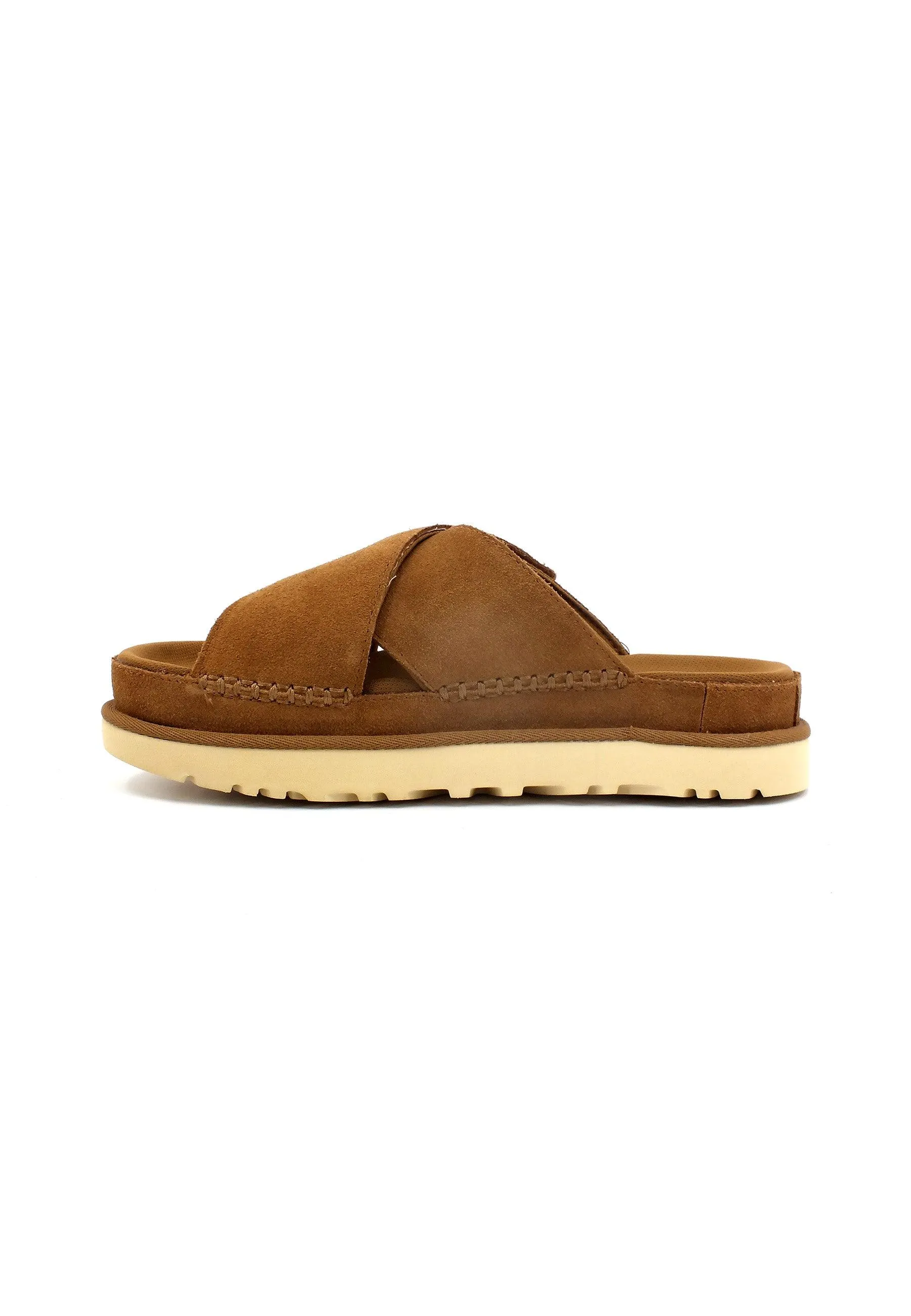 UGG Goldenstar Cross Slide Ciabatta Donna Chestnut W1137910