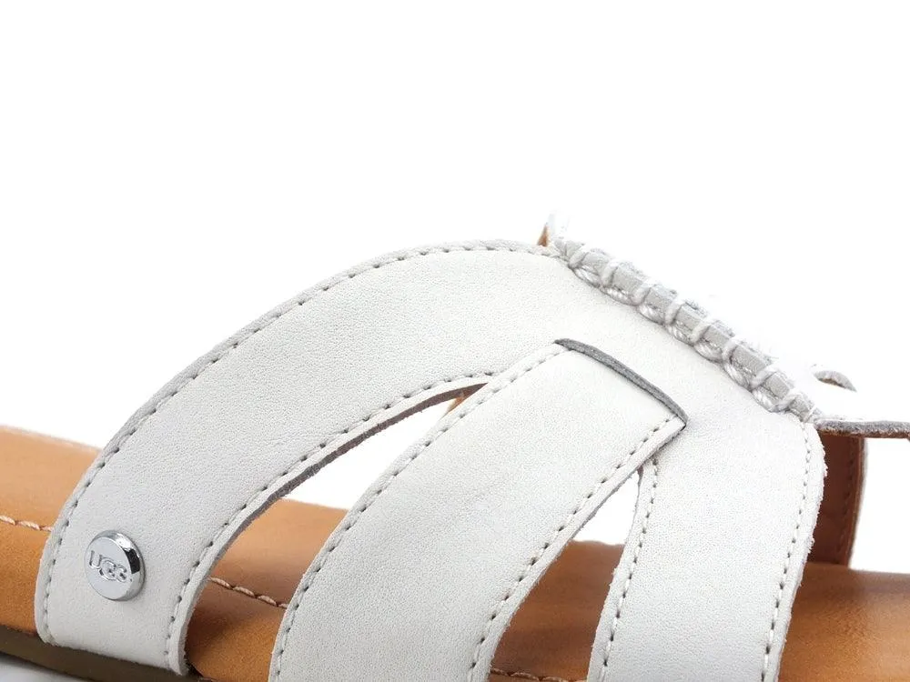 UGG W Teague Ciabatta Donna Jasmine Leather Bianco W1120039