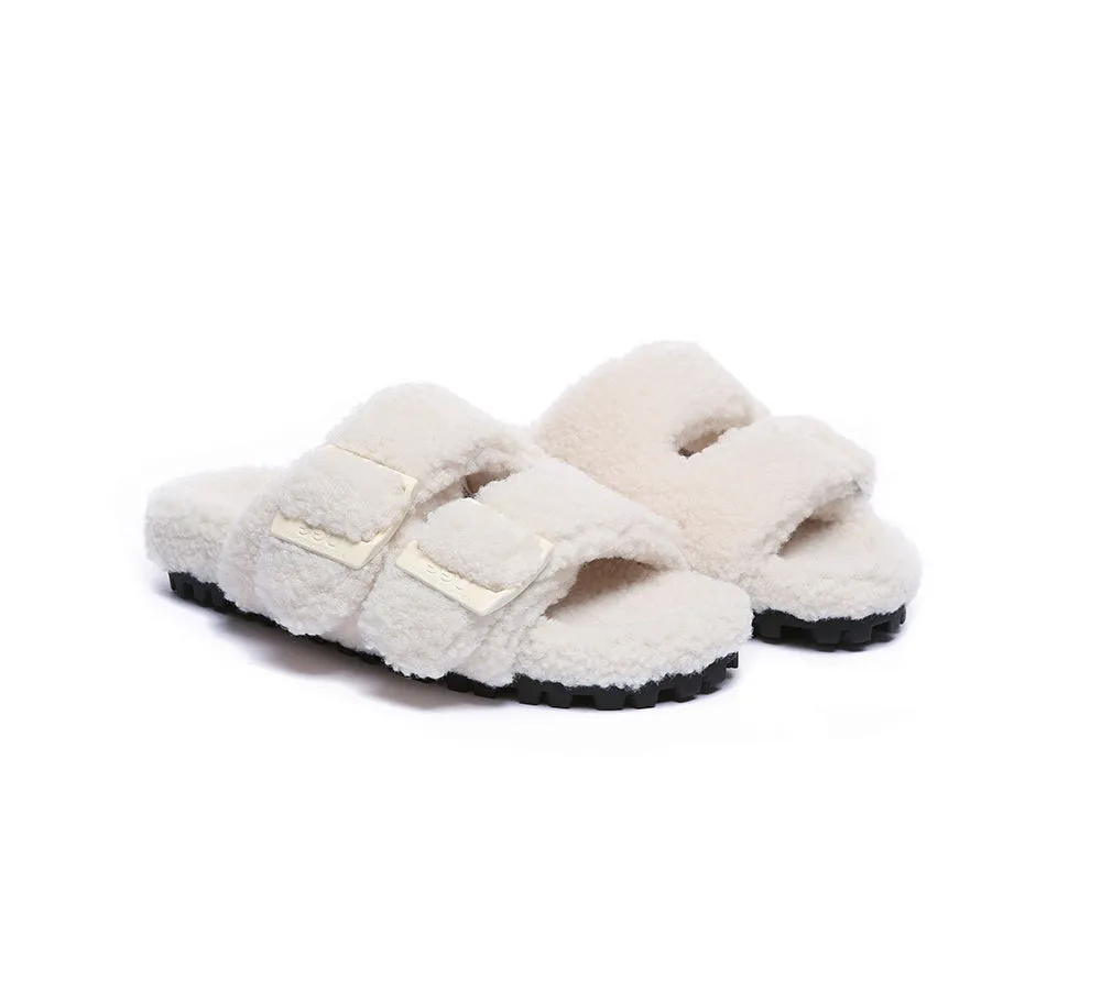 UGG Women Shearling Buckle Sandal Slides Jennie