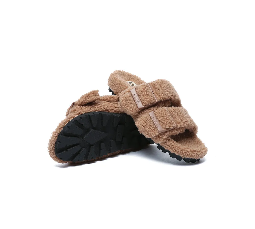 UGG Women Shearling Buckle Sandal Slides Jennie