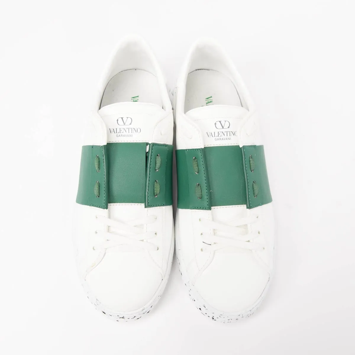 Valentino White Leather Open For Change Sneakers 41.5