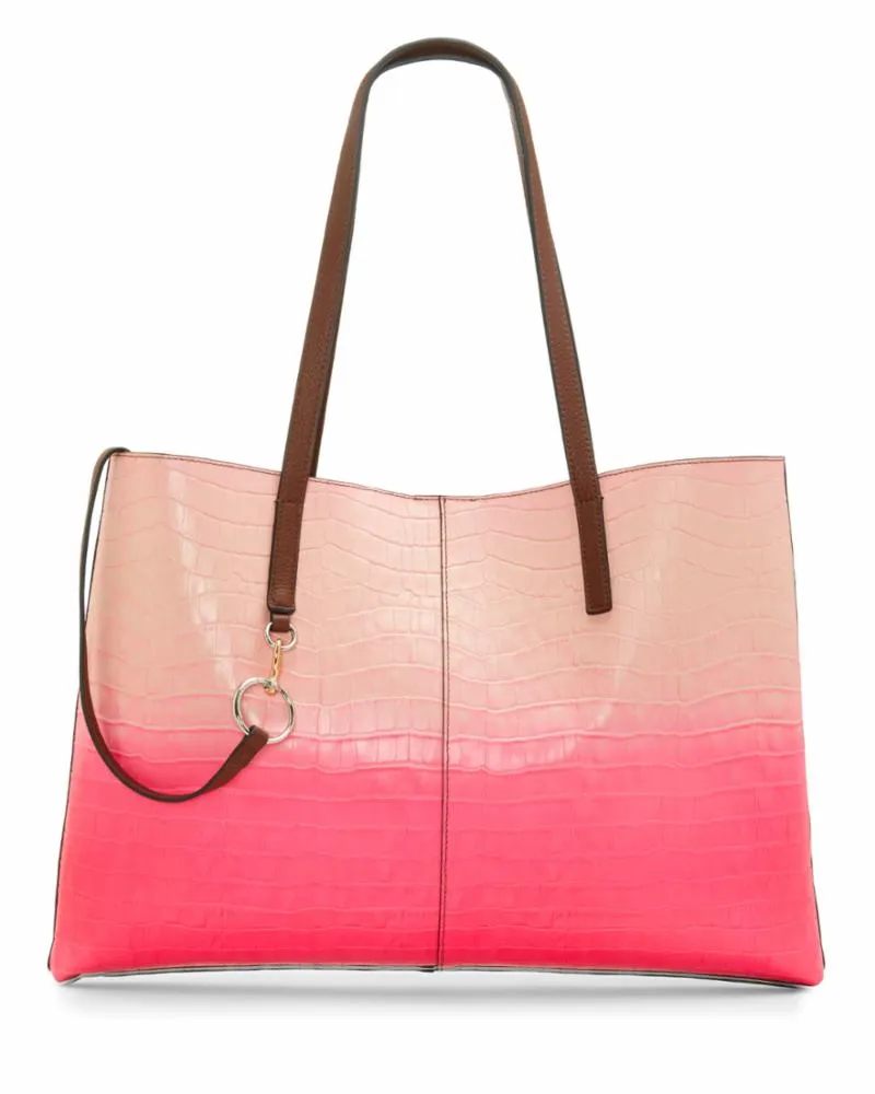 Vince Camuto Handbag DEV TOTE1 NEON FUCHSIA/DGRDE CROC/MTYSHR