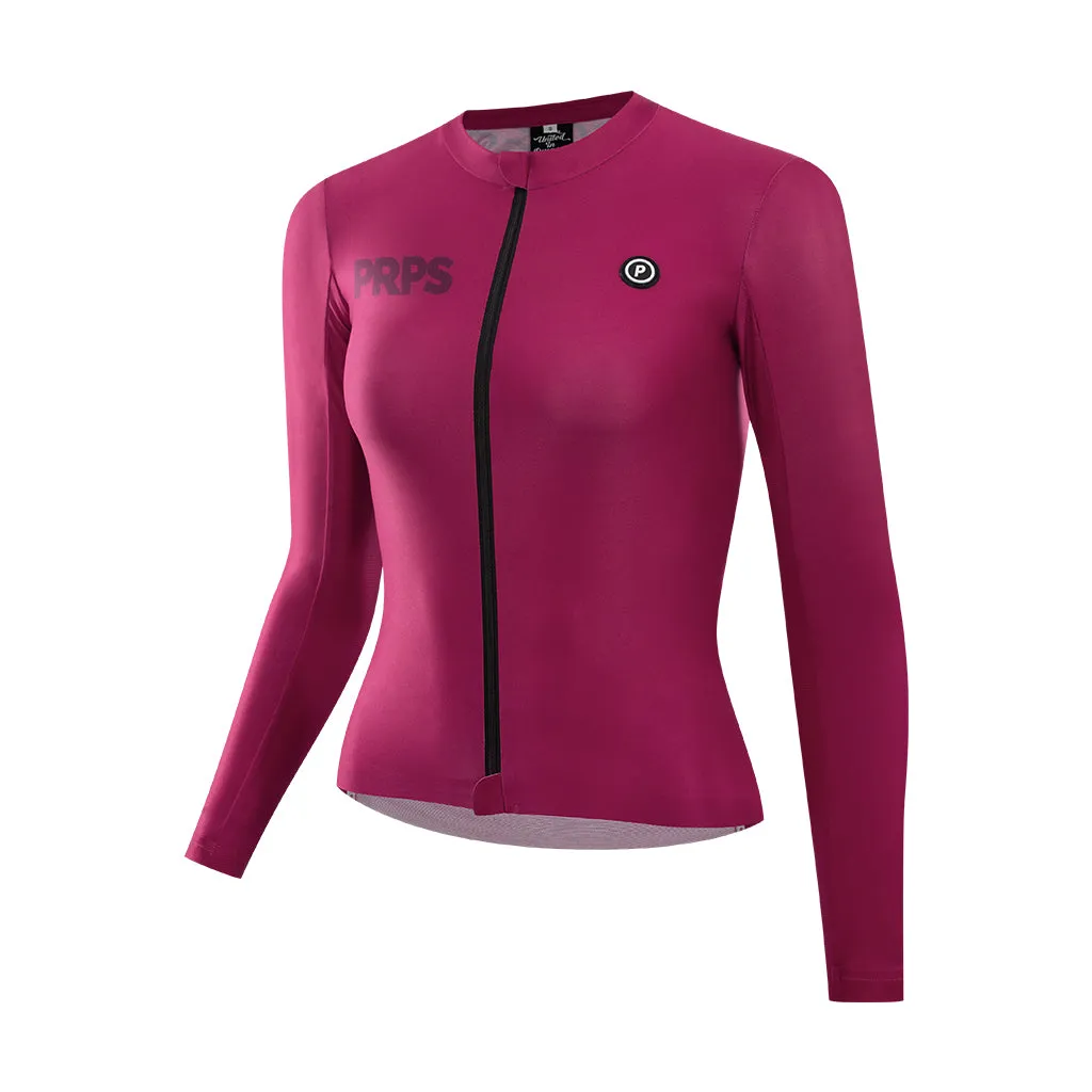 Women Pro Cycling Jersey v3 Long Sleeve (Amaranth Red)