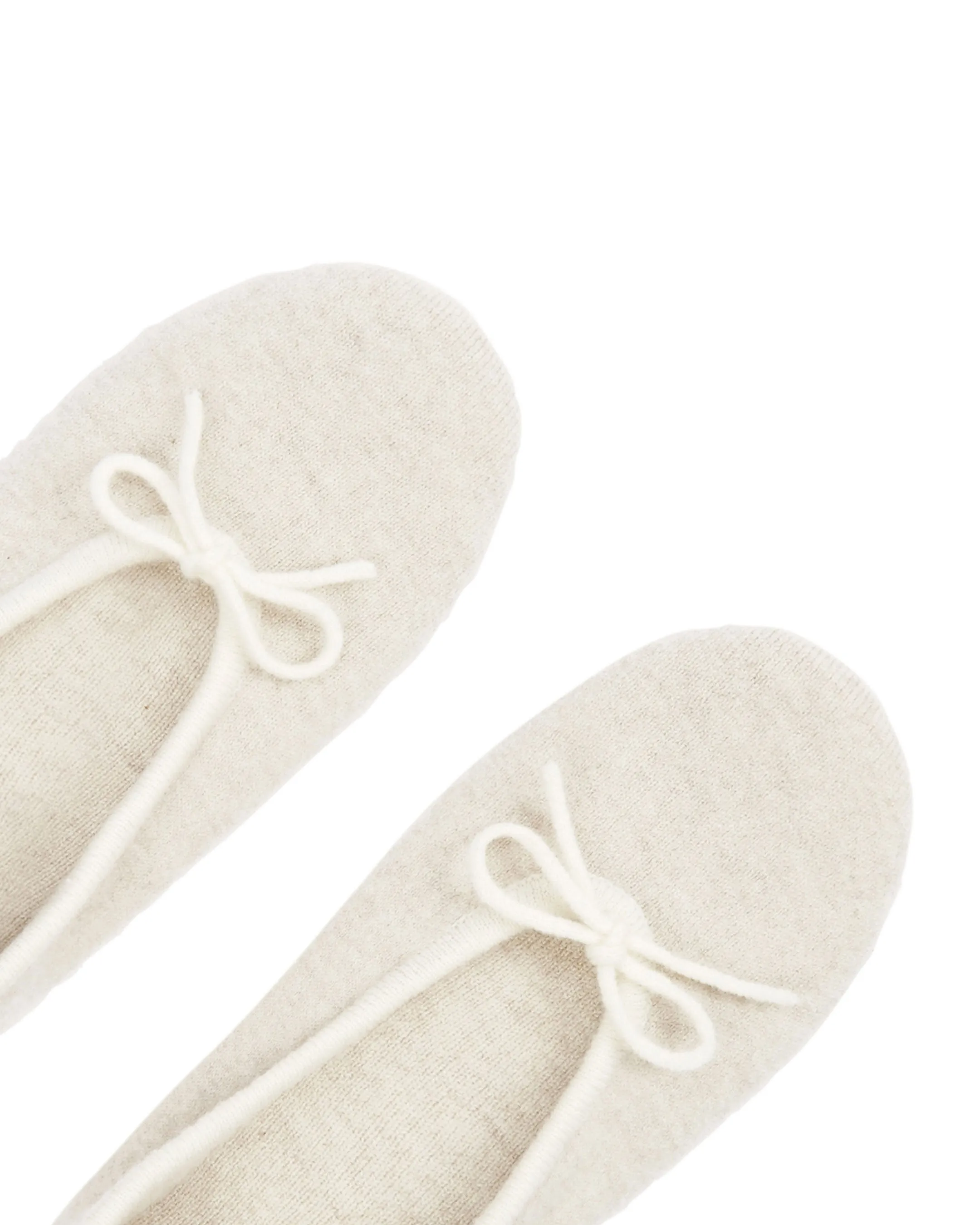 Women's Contrast Trim Cashmere Slippers Ecru White