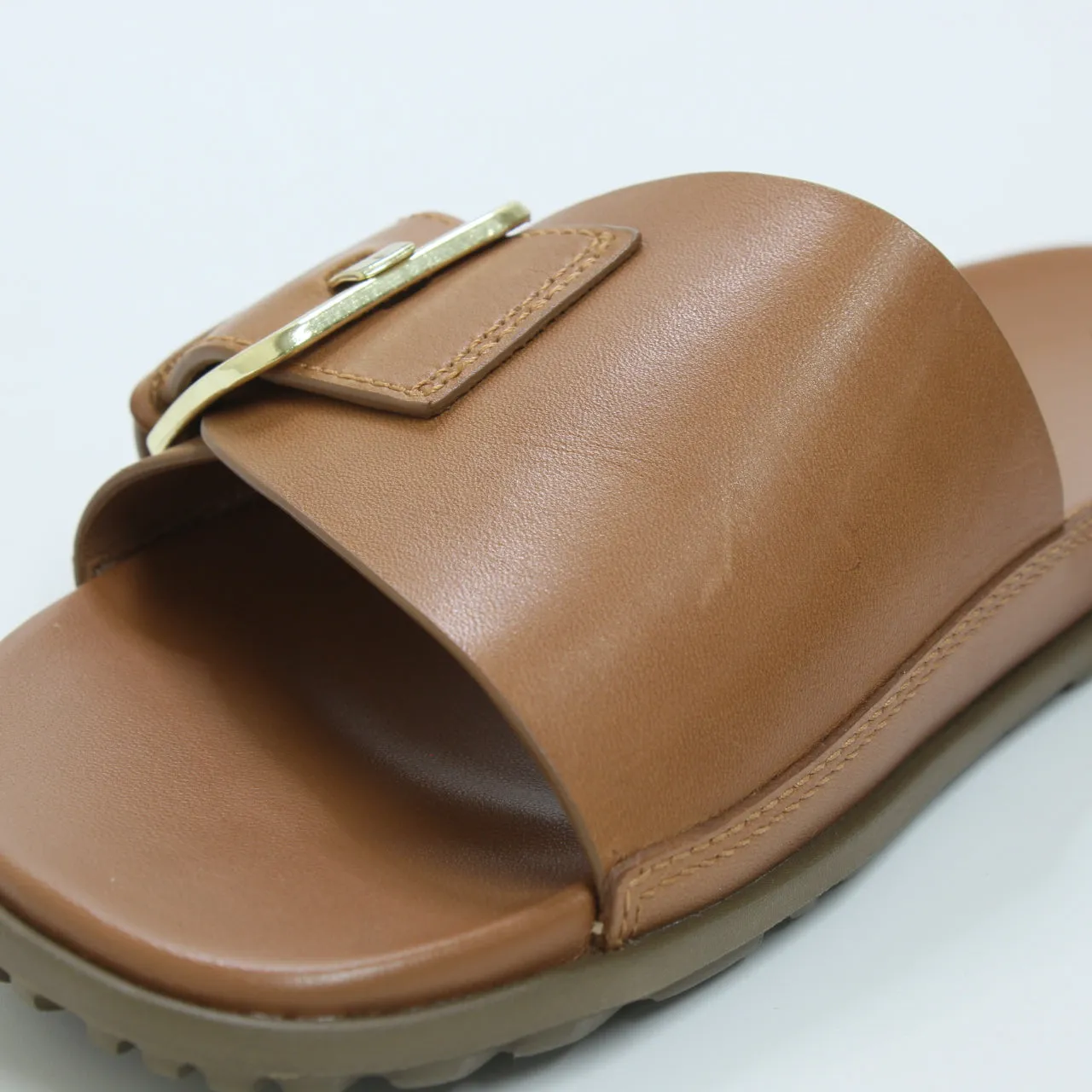 Womens UGG Solivan Buckle Slides Tan