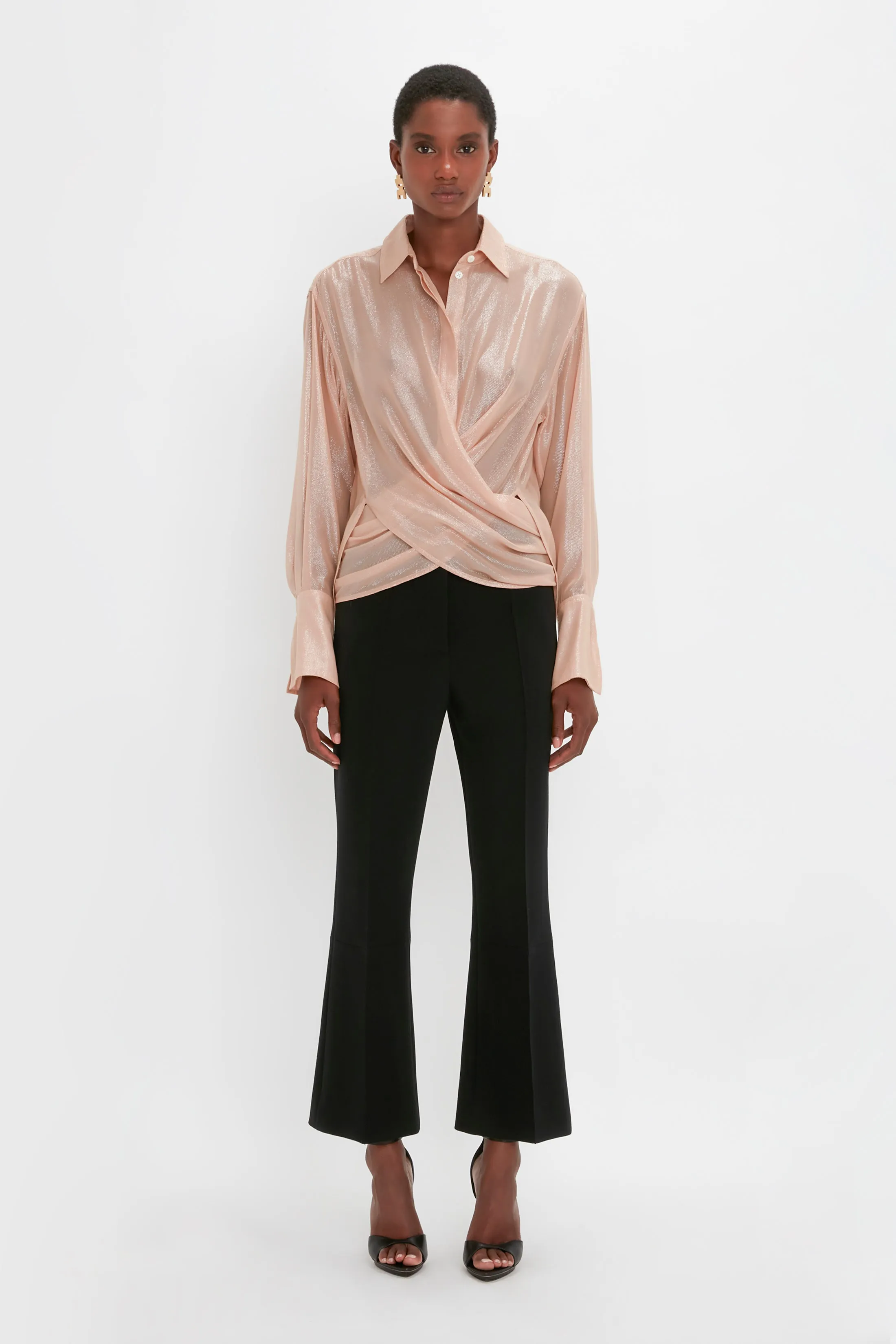 Wrap Front Blouse In Rosewater